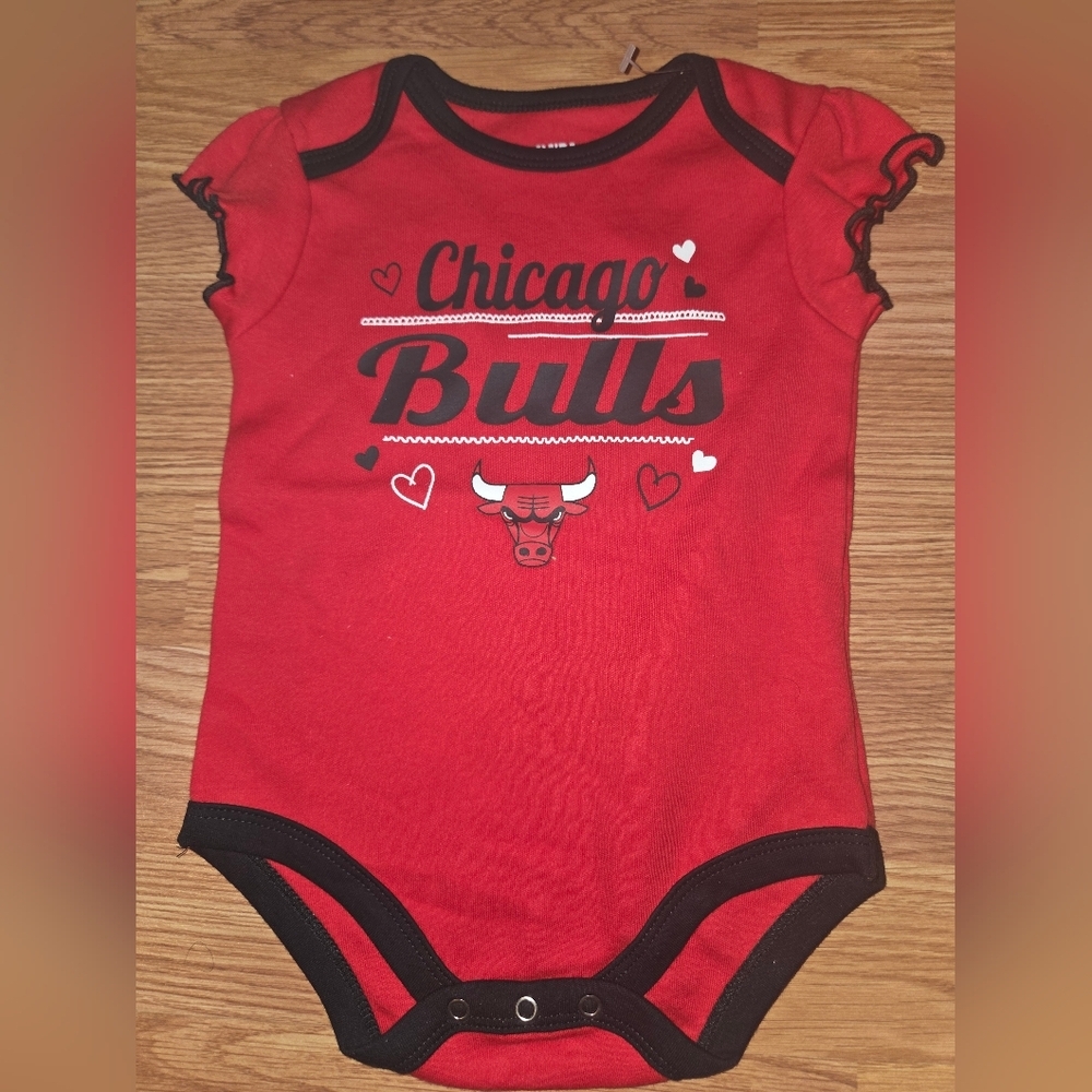 NBA Chicago Bulls Baby One Piece 3-6 Months Red Basketball Fan 100% Cotton
